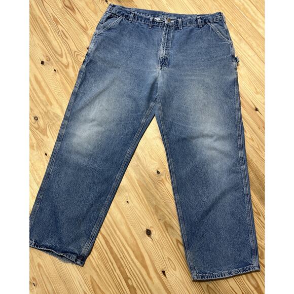 Carhartt B13 DST Blue Dungaree Work Carpenter Jeans Mens 46x32 - Picture 2 of 6